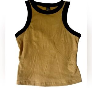 Shein Tan & Black tank Top M classic old money basic